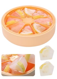 Non-toxic Silicone Ice Cube Molds - 8 Compartment Ice Cube Trays with Lids Easy Release - Ice Cube Trays for DIY Various Cold Drinks - Stackable Ice Trays