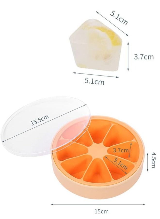 SUCITY - Non-toxic Silicone Ice Cube Molds - 8 Compartment Ice Cube Trays with Lids Easy Release - Ice Cube Trays for DIY Various Cold Drinks - Stackable Ice Trays - Image 1