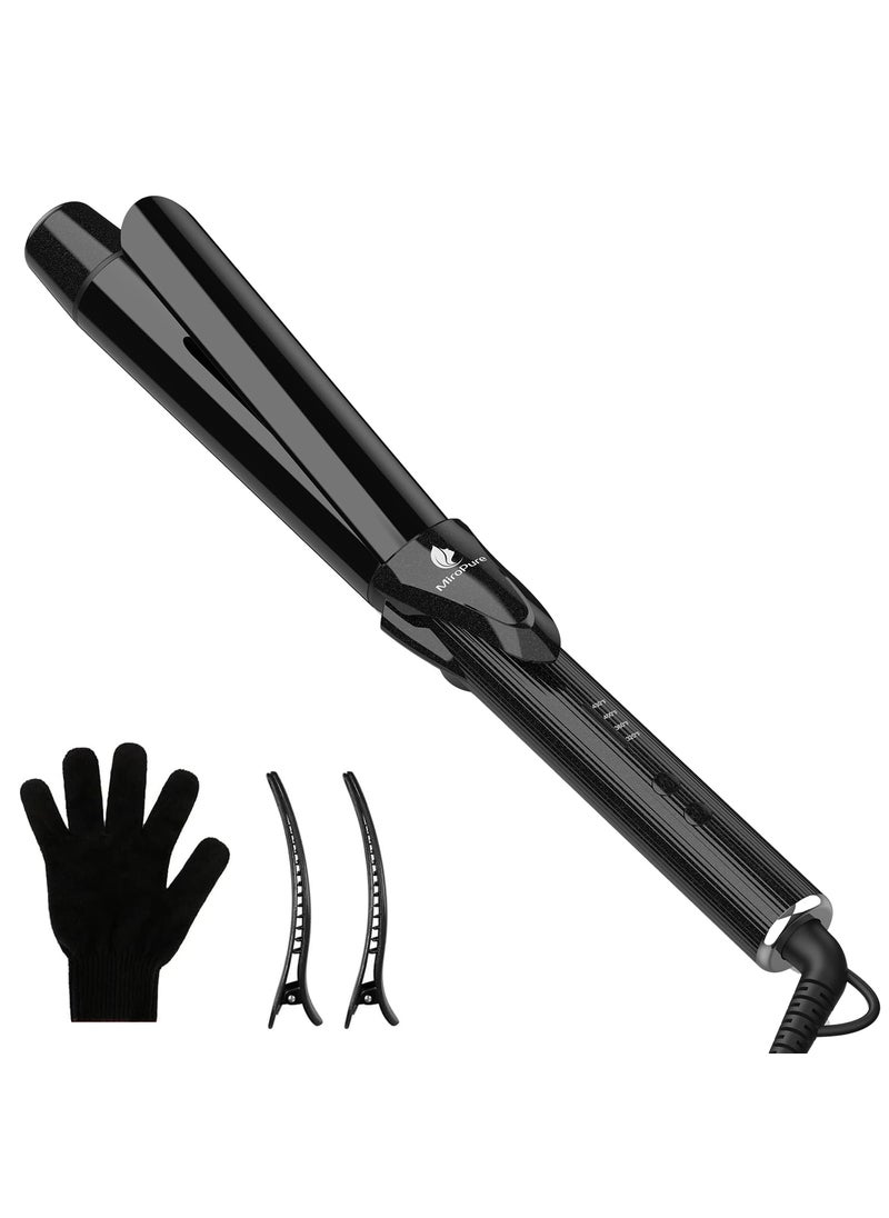 miropure - MiroPure Curling Iron 1 14 Inch Hair Curling Iron with Extra Long Tourmaline Ceramic Barrel Curling Iron with Ionic Technology Professional Curling Wand Dual Voltage Glove Included - Image 1