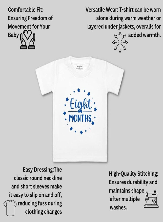 ARVESA 8 Month TS-50 Baby Tshirt for Kids Boys & Girls Half Sleeves Round Neck Clothes Tshirt for Kids Boys 1 Months to 6 Years Dress White - Image 3