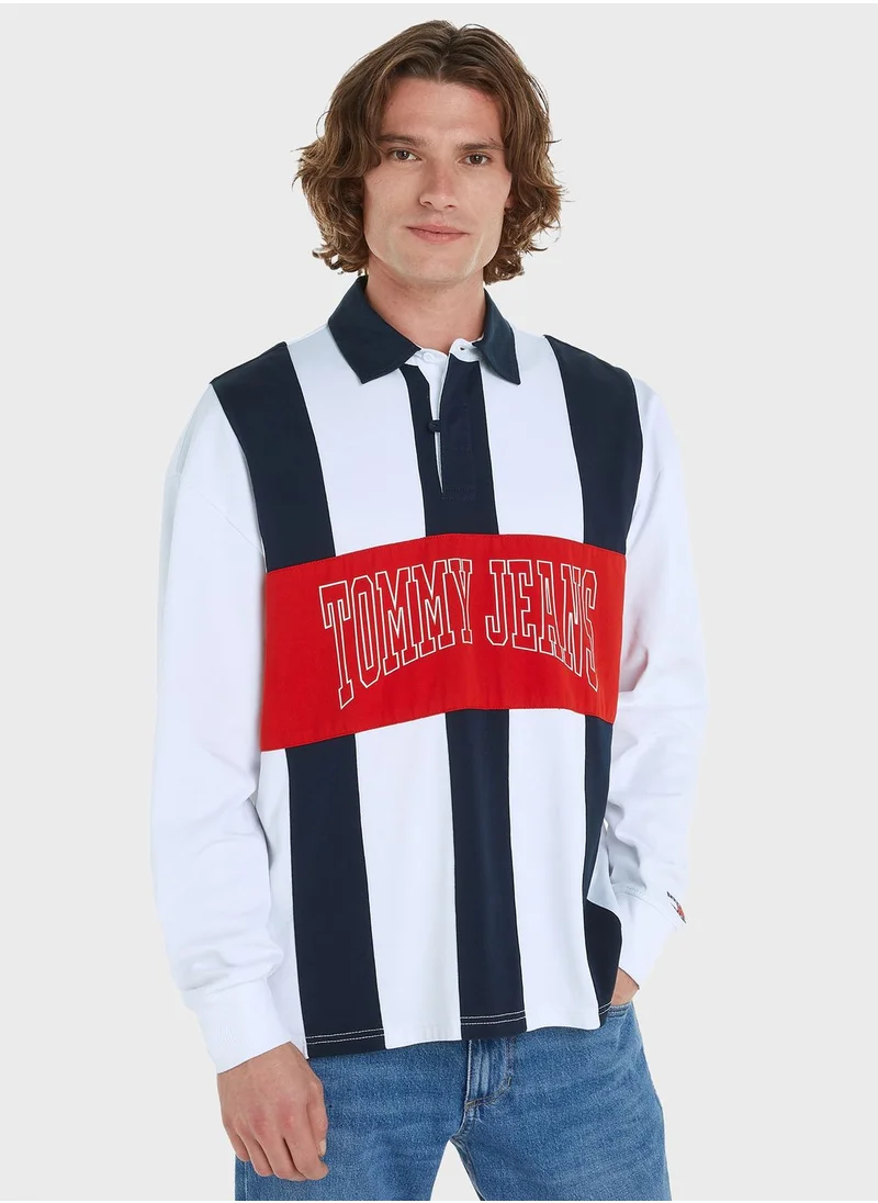 TOMMY JEANS Striped Rughby Polo