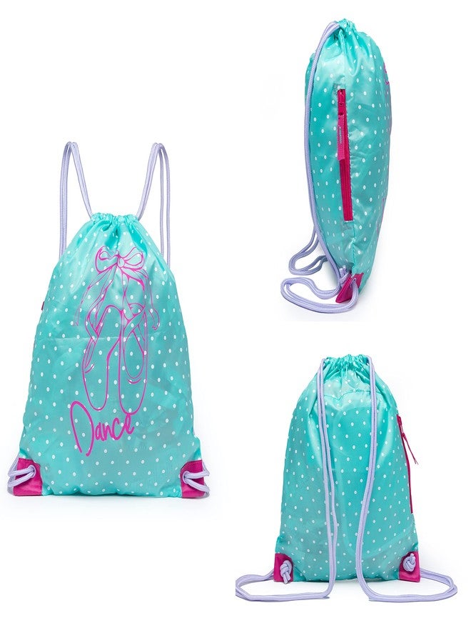 NOVELPAK Drawstring Dance Bag, Packable Cinch Bag,Dance Ballet Class Bag (Ice Green- Red) - Image 3