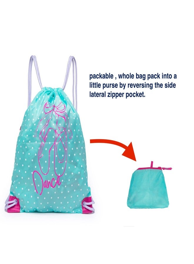 NOVELPAK Drawstring Dance Bag, Packable Cinch Bag,Dance Ballet Class Bag (Ice Green- Red) - Image 4