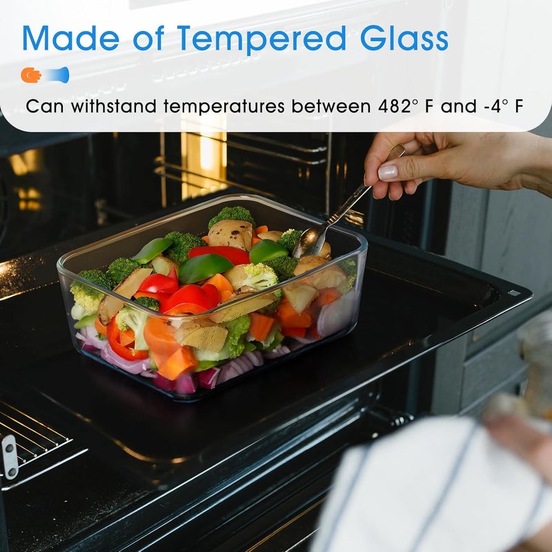 NUTRIUPS 2.6QT Deep Glass Baking Dish with Lid,（9×7in ）Deep Rectangular Glass Baking Dish for Oven - Image 5