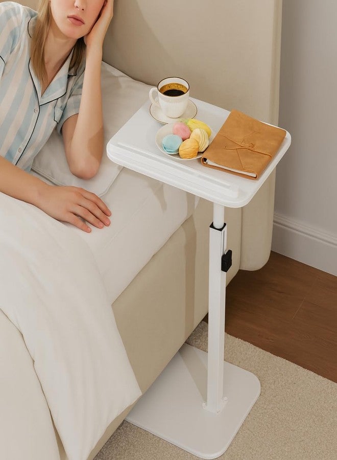 promitop Adjustable End Table for Couch, 360° Swivel C Shaped Side Table with Height Adjustment, Small Sofa & Bedside Table for Living Room & Bedroom, TV Tray Alternative, Space Saving, Gift for Home - Image 3