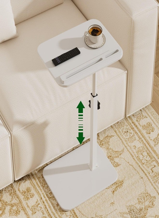 promitop Adjustable End Table for Couch, 360° Swivel C Shaped Side Table with Height Adjustment, Small Sofa & Bedside Table for Living Room & Bedroom, TV Tray Alternative, Space Saving, Gift for Home - Image 1
