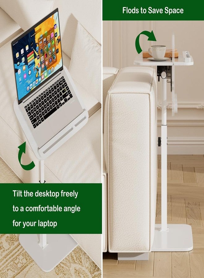 promitop Adjustable End Table for Couch, 360° Swivel C Shaped Side Table with Height Adjustment, Small Sofa & Bedside Table for Living Room & Bedroom, TV Tray Alternative, Space Saving, Gift for Home - Image 5