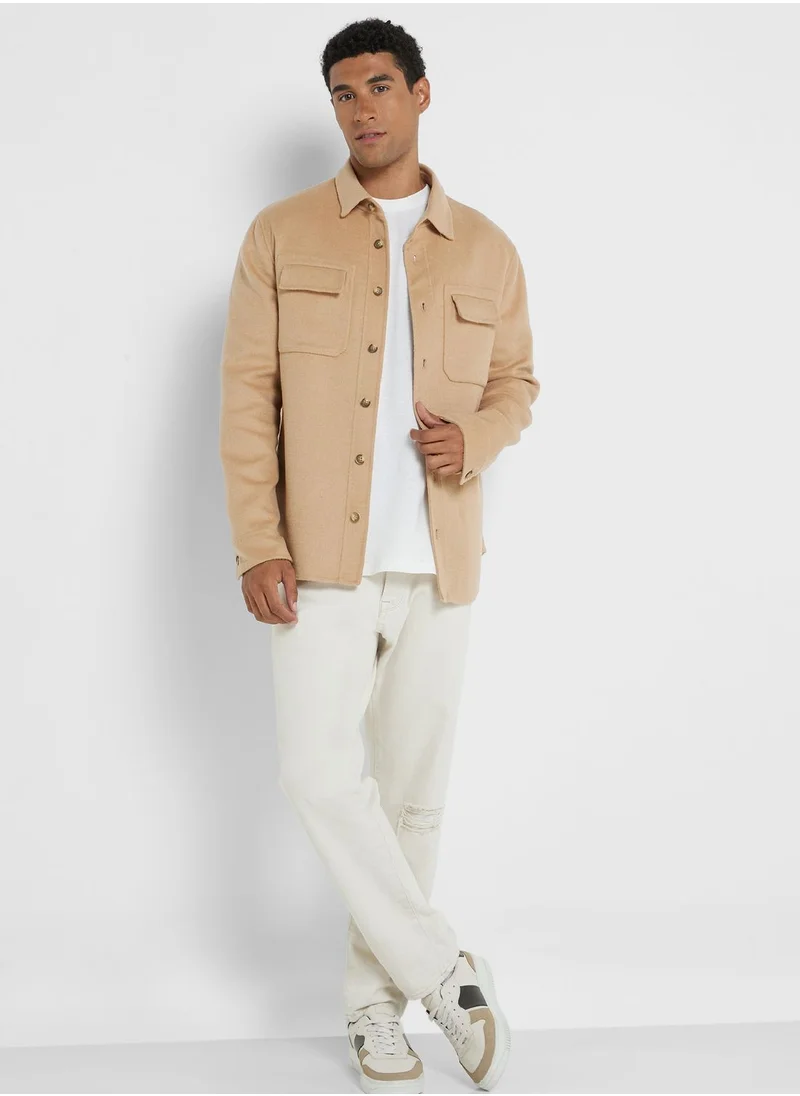 Ted Baker Casual Regular Fit Wool Shirt