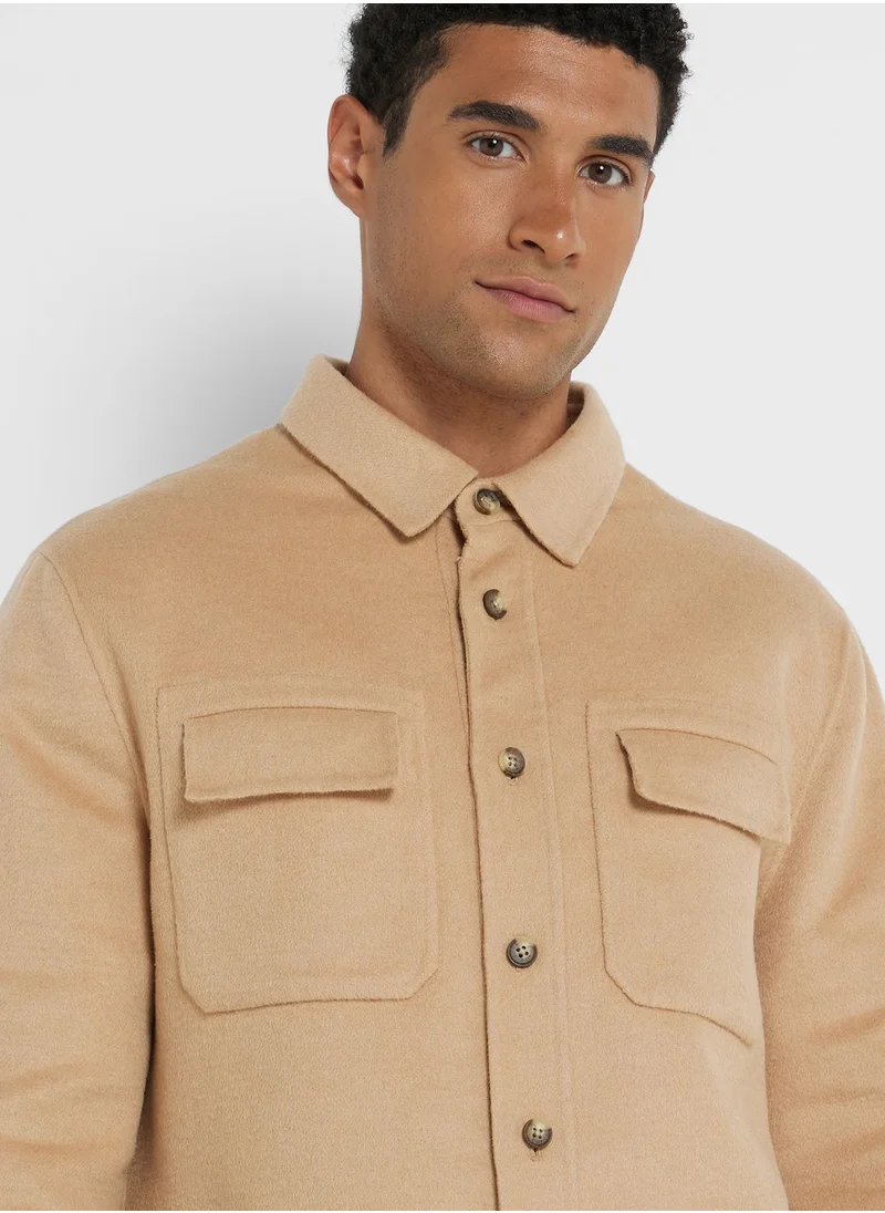 Ted Baker Casual Regular Fit Wool Shirt