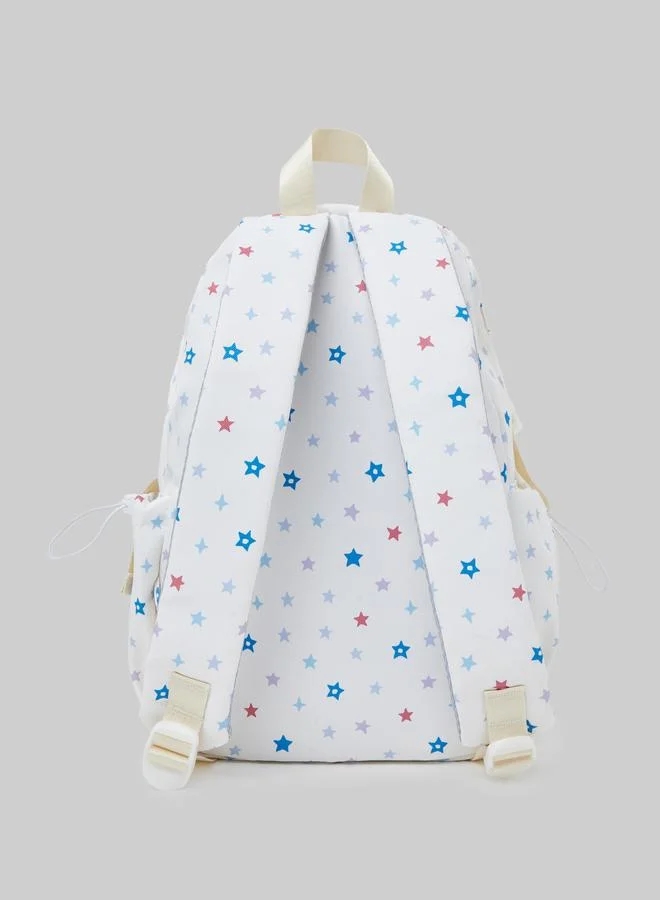 ستايلي Girls White Graphic Star Print Backpack