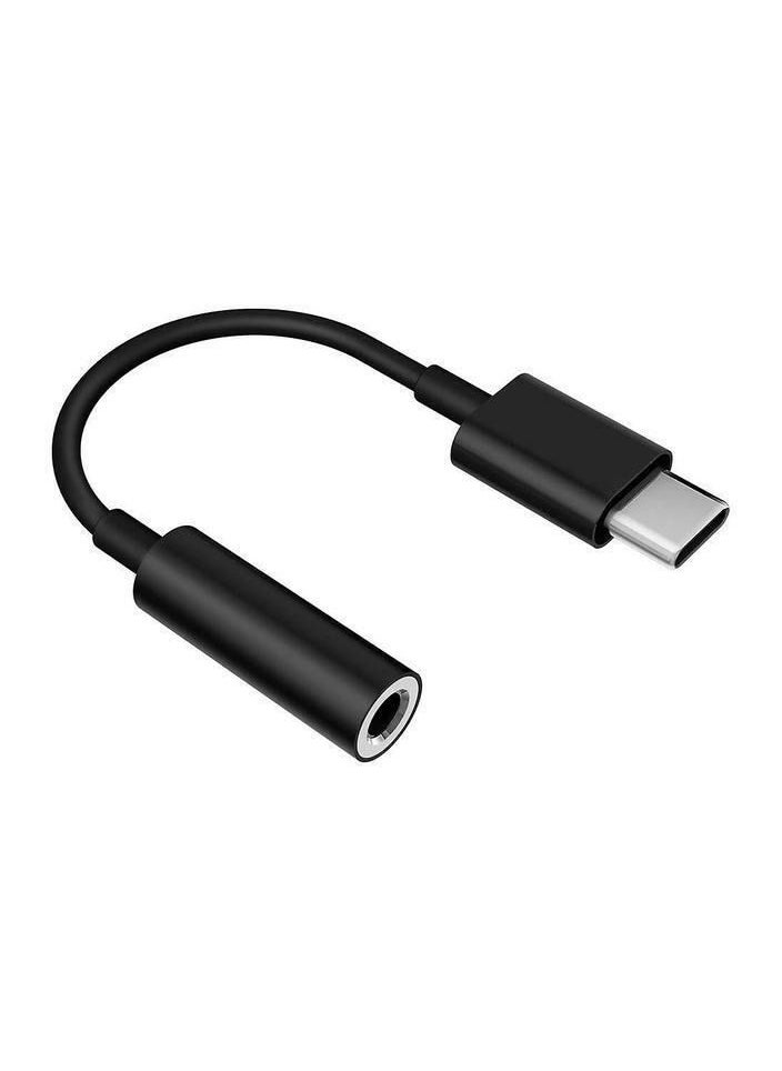 Generic - Samsung Headphone Jack Adapter USB C to 3.5mm Black - Image 1