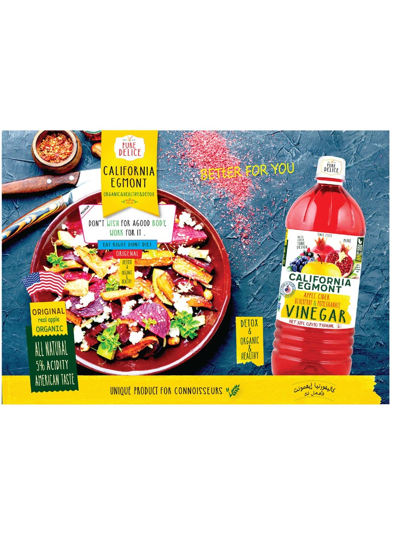 CALIFORNIA EGMONT Organic Fermented Apple Cider Vinegar (Blueberry and pomegranate) 946ml - Image 3