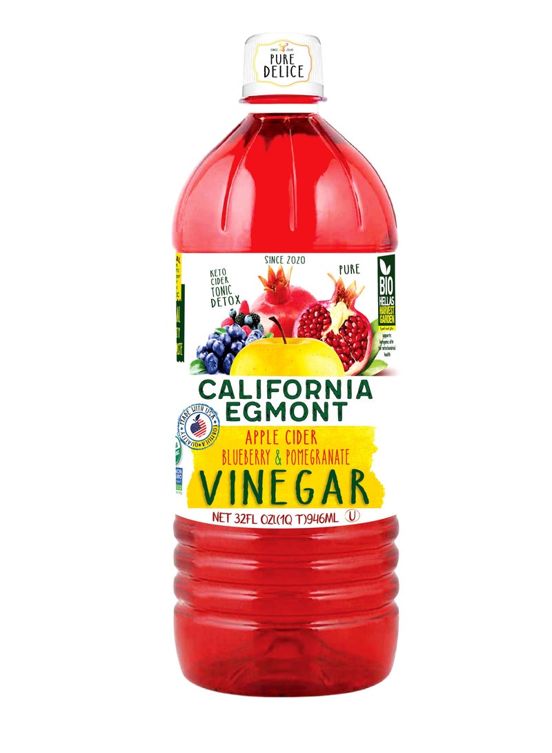 CALIFORNIA EGMONT Organic Fermented Apple Cider Vinegar (Blueberry and pomegranate) 946ml - Image 1