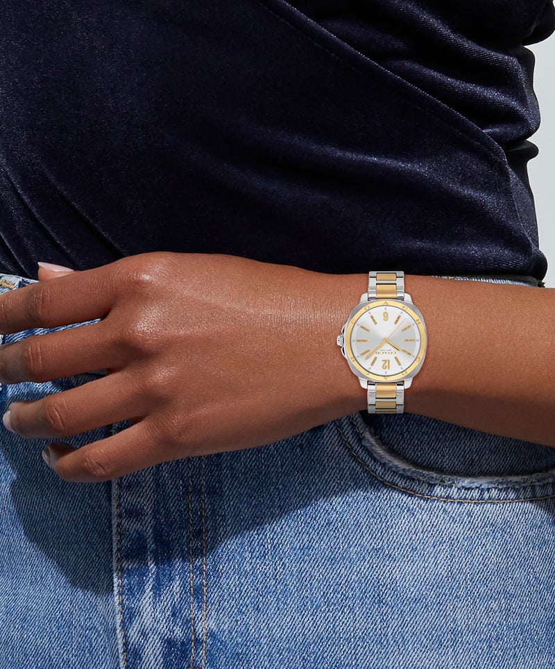 COACH Tonneau Analog Women'S Two Tone Stainless Steel Case  Watch - Image 4
