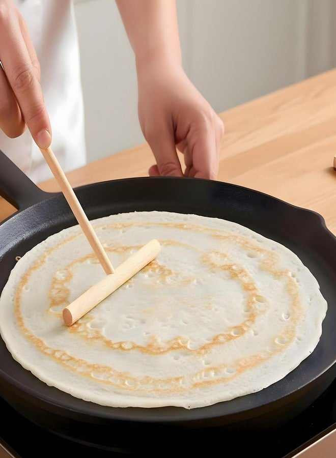 Gtziqa 4 PCS Crepe Spreader Tool, 4.7 Inch T-Shaped Batter Spreaders, Natural Beech Wooden Crepes Spreader and Crepe Spatula Kit, Pancake Tool Crepes Turner Sticks Pancake Spatula Fit Any Crepepan Maker - Image 4