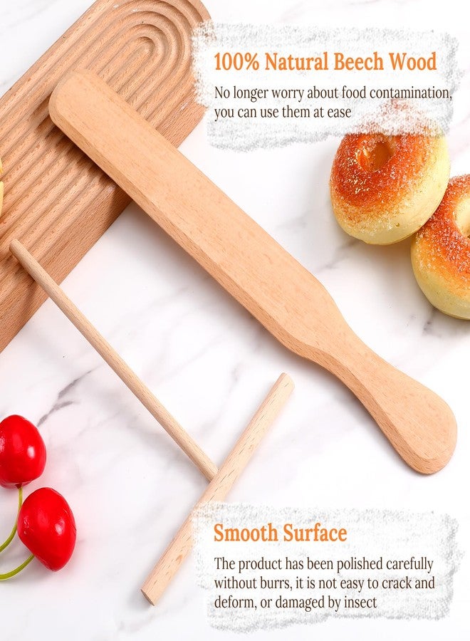 Gtziqa 4 PCS Crepe Spreader Tool, 4.7 Inch T-Shaped Batter Spreaders, Natural Beech Wooden Crepes Spreader and Crepe Spatula Kit, Pancake Tool Crepes Turner Sticks Pancake Spatula Fit Any Crepepan Maker - Image 2