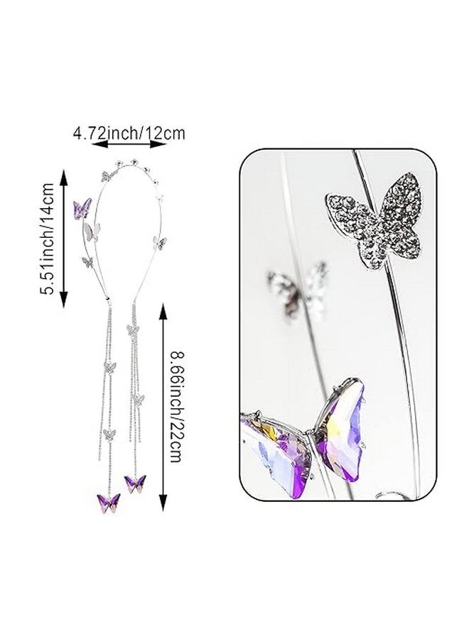 El Regalo Beautiful Rhinestone Butterfly Crystal Tassel Hairband - Sparkling Wedding Butterfly Tiara Headband For Women And Girls, Elegant Bling Bridal Hair Accessory For Special Occasions - Image 4