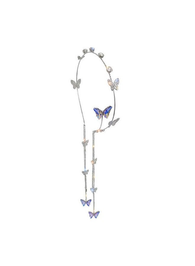 El Regalo Beautiful Rhinestone Butterfly Crystal Tassel Hairband - Sparkling Wedding Butterfly Tiara Headband For Women And Girls, Elegant Bling Bridal Hair Accessory For Special Occasions - Image 5