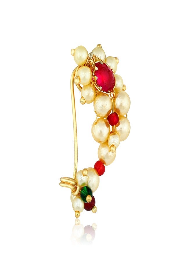 Amaal Traditional Jewellery Gold Plated Maharashtrian Wedding Combo Nose pin/Nath Nose Ring for Women Girls (4 pcs) -Nath COMBO-A703 - Image 2