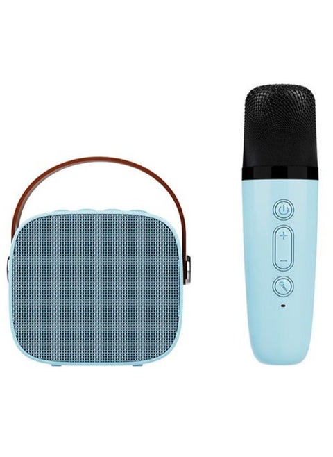 Wireless Bluetooth Speaker with Microphone and High-Fidelity Sound, Adjustable Bass, Support for TF Card and Aux Cable Playback, Wireless Sound Box in Blue.