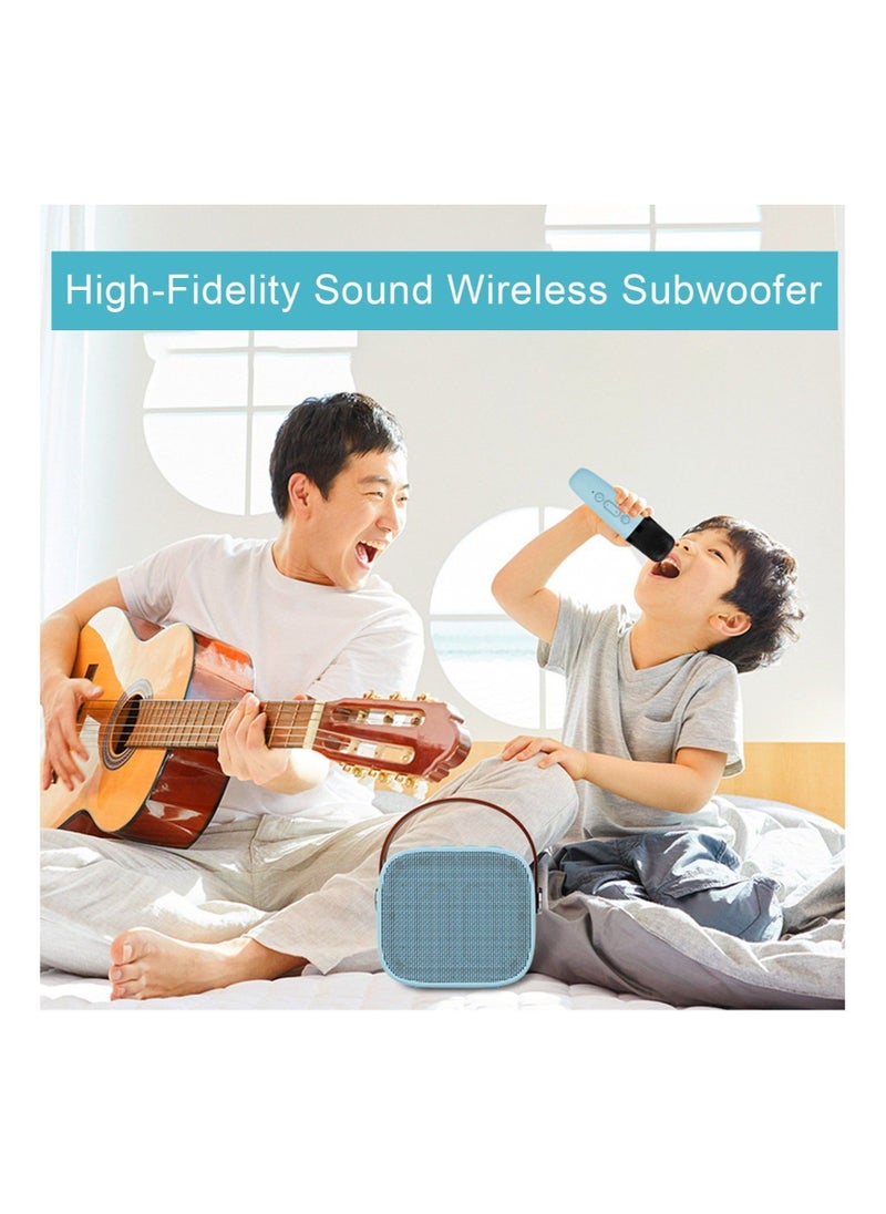 Wireless Bluetooth Speaker with Microphone and High-Fidelity Sound, Adjustable Bass, Support for TF Card and Aux Cable Playback, Wireless Sound Box in Blue.