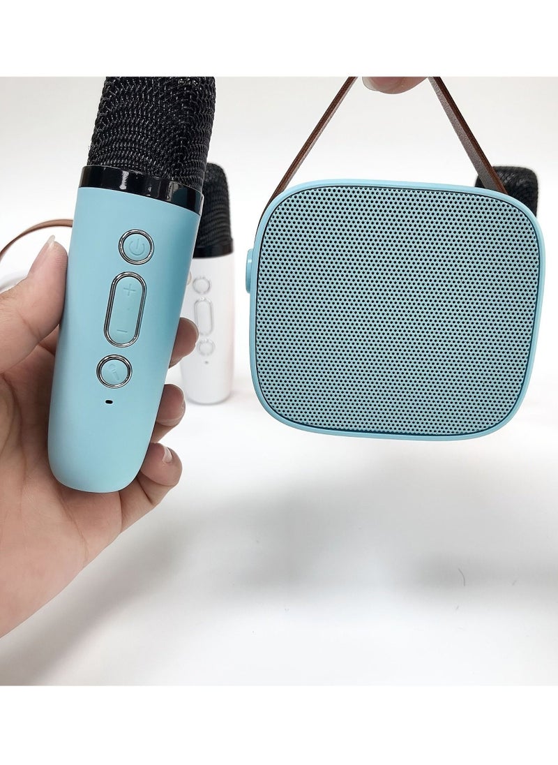 Wireless Bluetooth Speaker with Microphone and High-Fidelity Sound, Adjustable Bass, Support for TF Card and Aux Cable Playback, Wireless Sound Box in Blue.