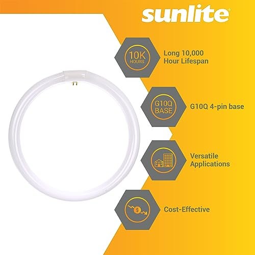 Sunlite 41430 FC12T9/WW T9 Round Fluorescent Circline Lamp, 32 Watts, 2600 Lumens, 3000K Warm White, RoHS Compliant, G10Q 4-Pin Base, 1 Pack - Image 3