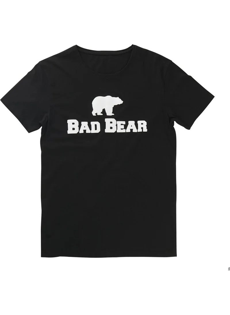 Bad Bear Men's Black Printed Crew Neck T-Shirt