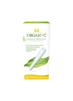 ORGANYC Organyc 100% Certified Organic Cotton Tampons, Cardboard Applicator, Free from Chlorine, Perfumes, Rayon and Chemicals, Regular, 16 Count  - Image 1