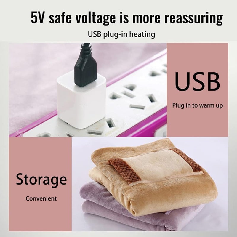 woobles USB Electric Heating Pad Blanket Hot Heated Pad, 5V USB Multifunctional Electric Blanket Washable Electric Blanket Universal for Back/Shoulder/Neck/Knee Pain Relief - Image 5