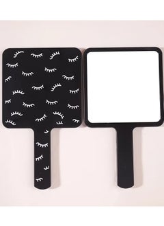 Rozino 1 PC Chic Cartoon Themed Portable Handheld Makeup Mirror - Black  - Image 1