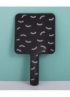 Rozino 1 PC Chic Cartoon Themed Portable Handheld Makeup Mirror - Black  - Image 2