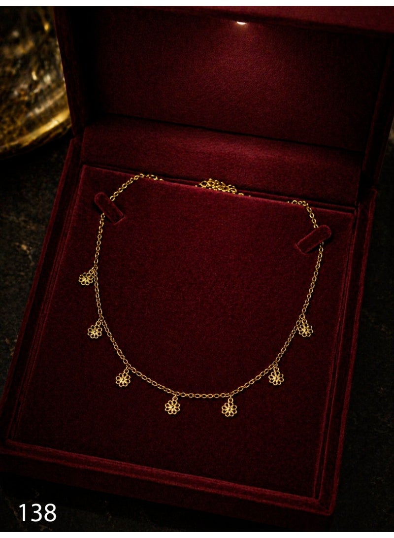 3Diamonds Gold Plated Floral Drop Necklace for Women - Image 2