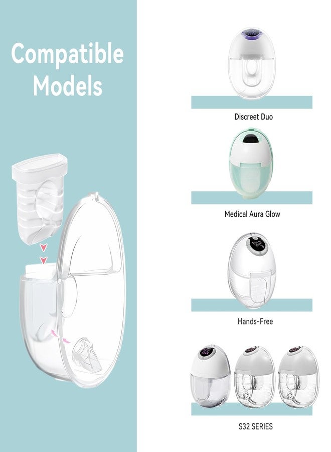 GOTOCUT Breast Pump Parts for Lansinoh Discreet Duo/Nuliie/Motif Aura Glow S32 Wearable Breast Pump, Incl 8PCS Duckbill Valves & 4PCS Silicone Diaphragms - Image 2