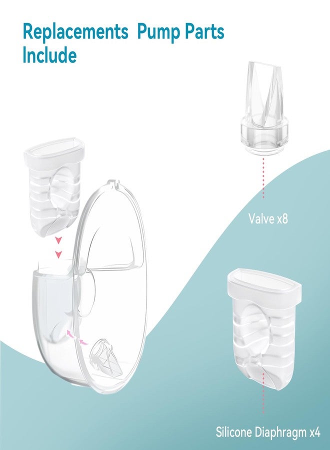 GOTOCUT Breast Pump Parts for Lansinoh Discreet Duo/Nuliie/Motif Aura Glow S32 Wearable Breast Pump, Incl 8PCS Duckbill Valves & 4PCS Silicone Diaphragms - Image 5