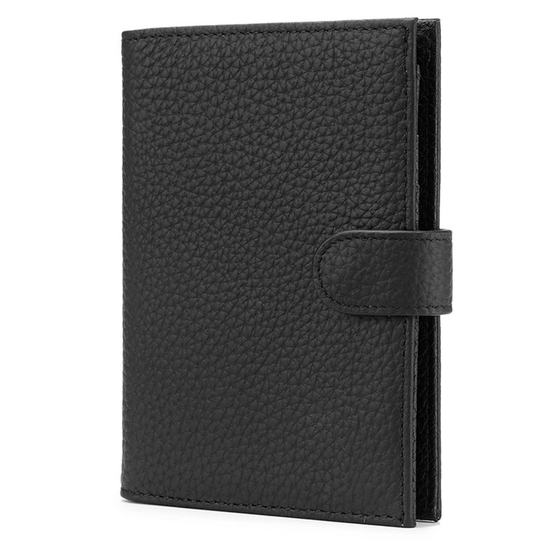 Karmiir RFID Slim Passport Holder for Man Women Compact Leather Passport Wallet with Card Holders SIM Slots Zippered Coins Pocket and Cash Holder Travel Passport Cover Case Black - Image 2
