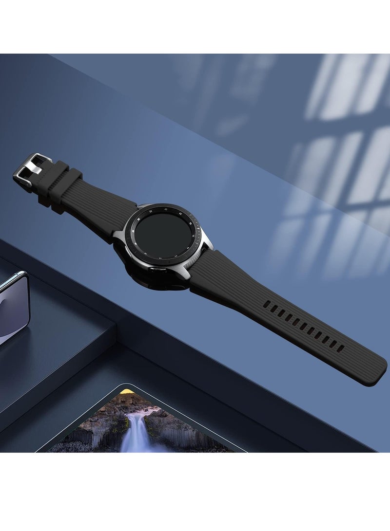 حزام سيليكون رياضي 22 ملم لساعة سامسونج جالاكسي 3 45 ملم/ساعة 46 ملم/جير S3/ساعة هواوي GT3 GT4 46 ملم/ساعة هواوي 3&4/3&4 Pro/GT2E/GT2 Pro/GT GT2 46 ملم/Amaz fit GTR 4/3/3Pro/2 /2e أسود - Image 2