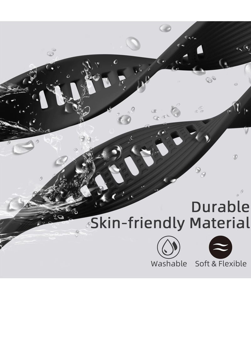 حزام سيليكون رياضي 22 ملم لساعة سامسونج جالاكسي 3 45 ملم/ساعة 46 ملم/جير S3/ساعة هواوي GT3 GT4 46 ملم/ساعة هواوي 3&4/3&4 Pro/GT2E/GT2 Pro/GT GT2 46 ملم/Amaz fit GTR 4/3/3Pro/2 /2e أسود - Image 3