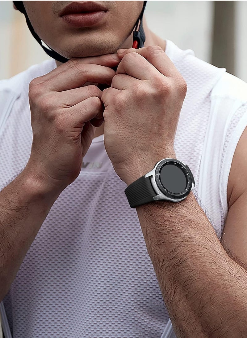 حزام سيليكون رياضي 22 ملم لساعة سامسونج جالاكسي 3 45 ملم/ساعة 46 ملم/جير S3/ساعة هواوي GT3 GT4 46 ملم/ساعة هواوي 3&4/3&4 Pro/GT2E/GT2 Pro/GT GT2 46 ملم/Amaz fit GTR 4/3/3Pro/2 /2e أسود - Image 5