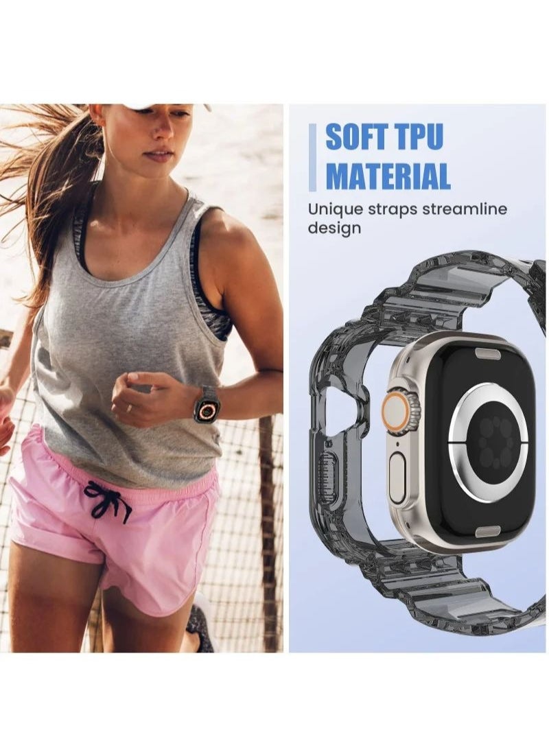 In Air - Compatible 2022 Apple Watch Ultra 49mm Band with Protective Bumper Crystal Clear Soft Sport Wristband - Image 1