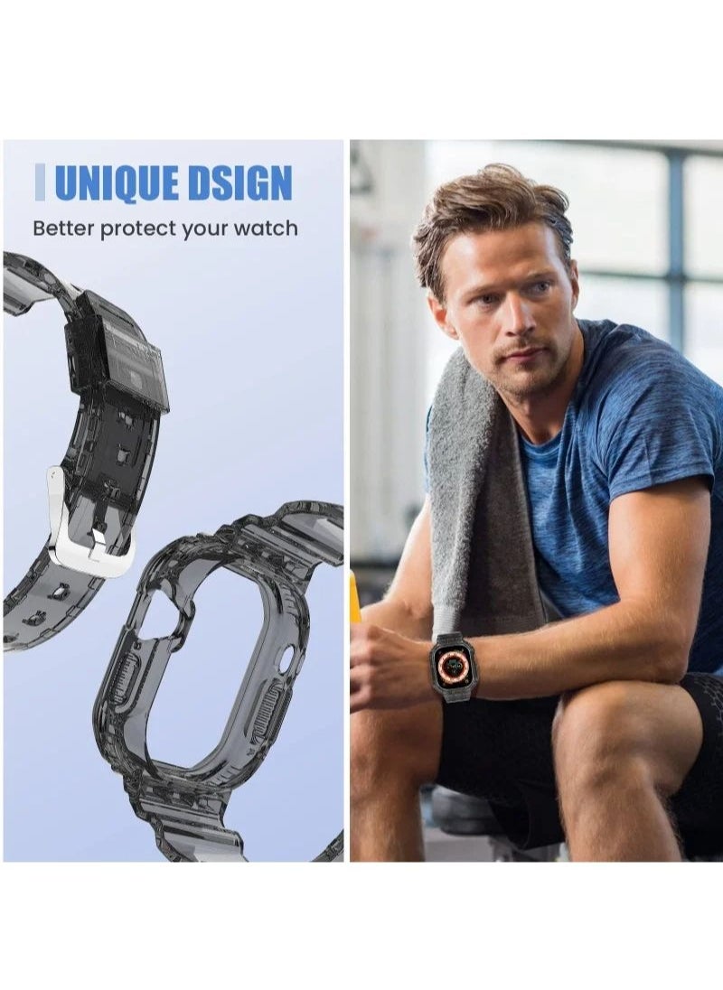 In Air - Compatible 2022 Apple Watch Ultra 49mm Band with Protective Bumper Crystal Clear Soft Sport Wristband - Image 1