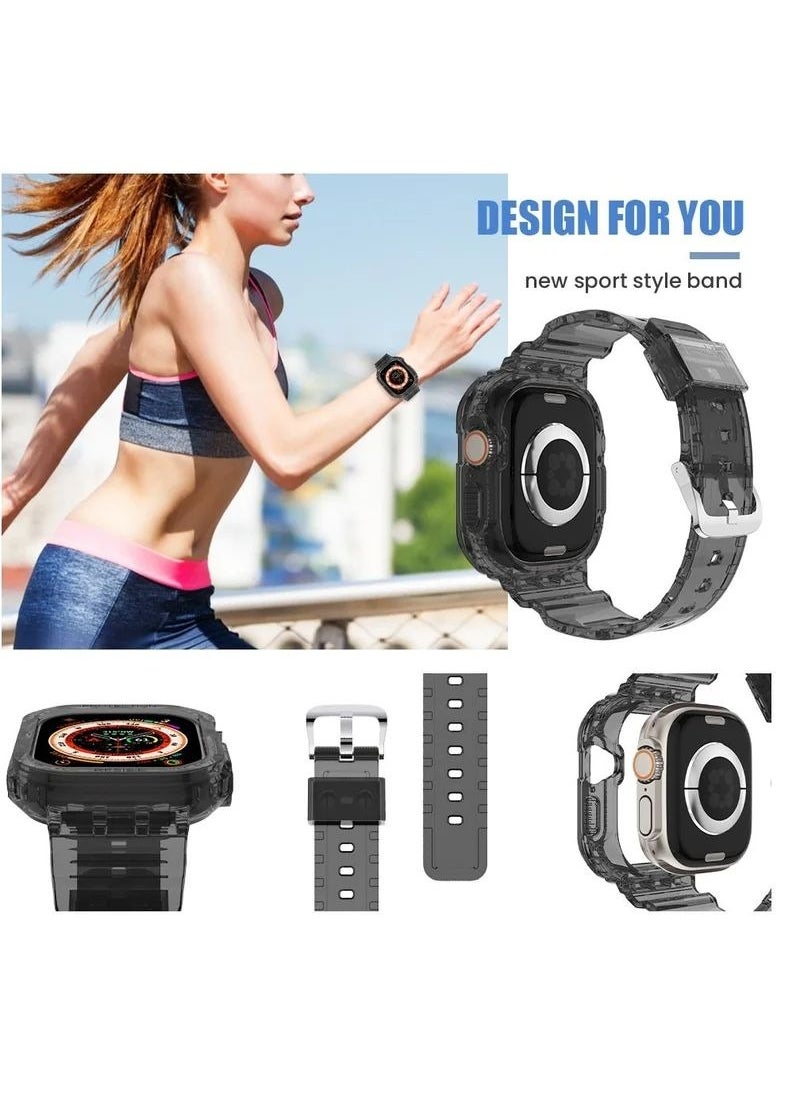 In Air - Compatible 2022 Apple Watch Ultra 49mm Band with Protective Bumper Crystal Clear Soft Sport Wristband - Image 1