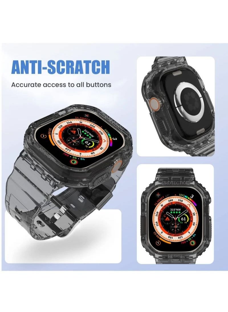 In Air - Compatible 2022 Apple Watch Ultra 49mm Band with Protective Bumper Crystal Clear Soft Sport Wristband - Image 1