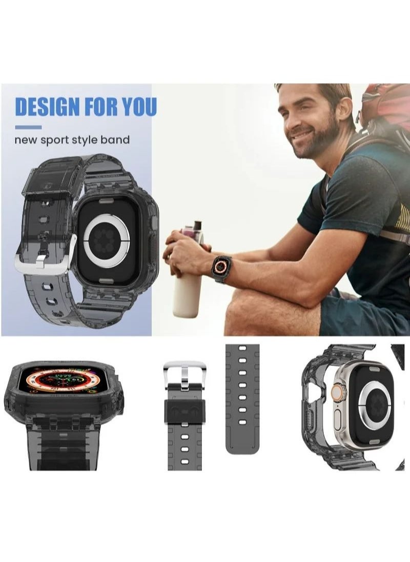 In Air - Compatible 2022 Apple Watch Ultra 49mm Band with Protective Bumper Crystal Clear Soft Sport Wristband - Image 1