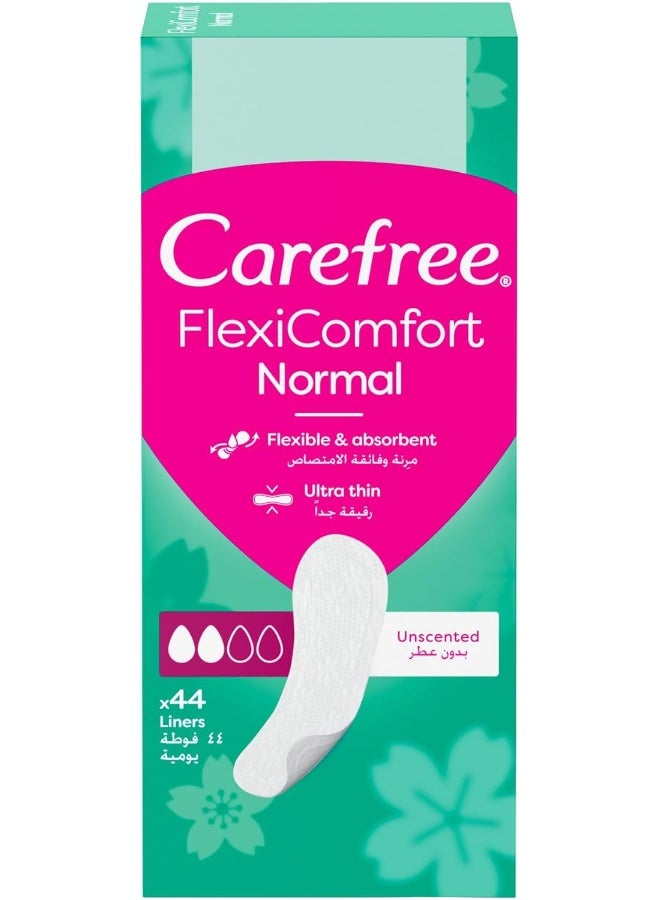 Carefree FlexiComfort Unscented Pantyliners, 44 Pantyliners - Image 1