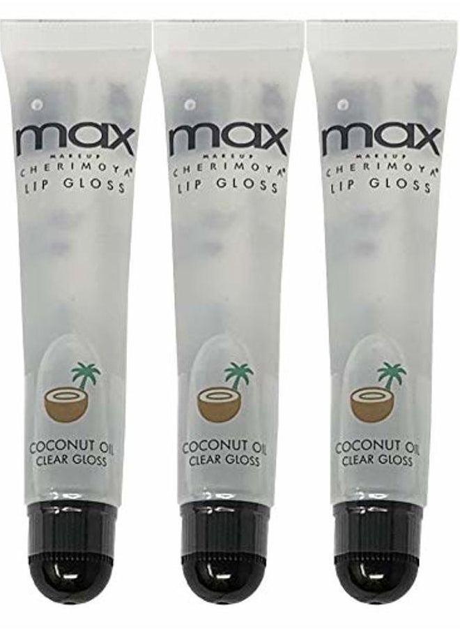 Cherimoya - (3Pack) MAX Makeup Lip Polish Coconut Oil Clear Gloss - Image 1