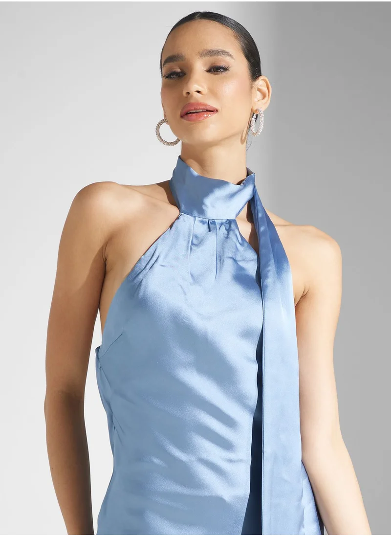PRETTY LAVISH Halter Neck Tie Detail Dress