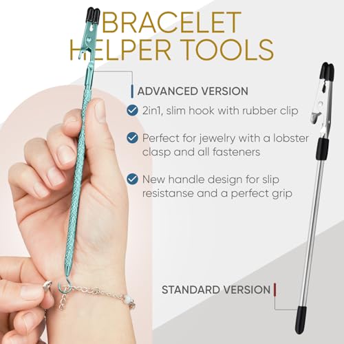 Mission Gallery Bracelet Helper Tool with Hook - Fastener Helper Tool for Bracelet, Necklace, Jewelry, Watch - Clip, Clasp Helper - Portable, Easy-to-Use, Made of Metal - Teal - Image 5