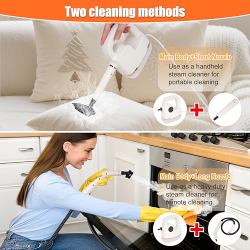 Foandbevi STEAM CLEANER Handheld [One Click Clean] Steamer for Cleaning 10-in-1 High Pressure Steam Cleaner for Home/Car Detailings/Fabric etc. Separate Design|Digital Display|Two Cleaning Methods - Image 4