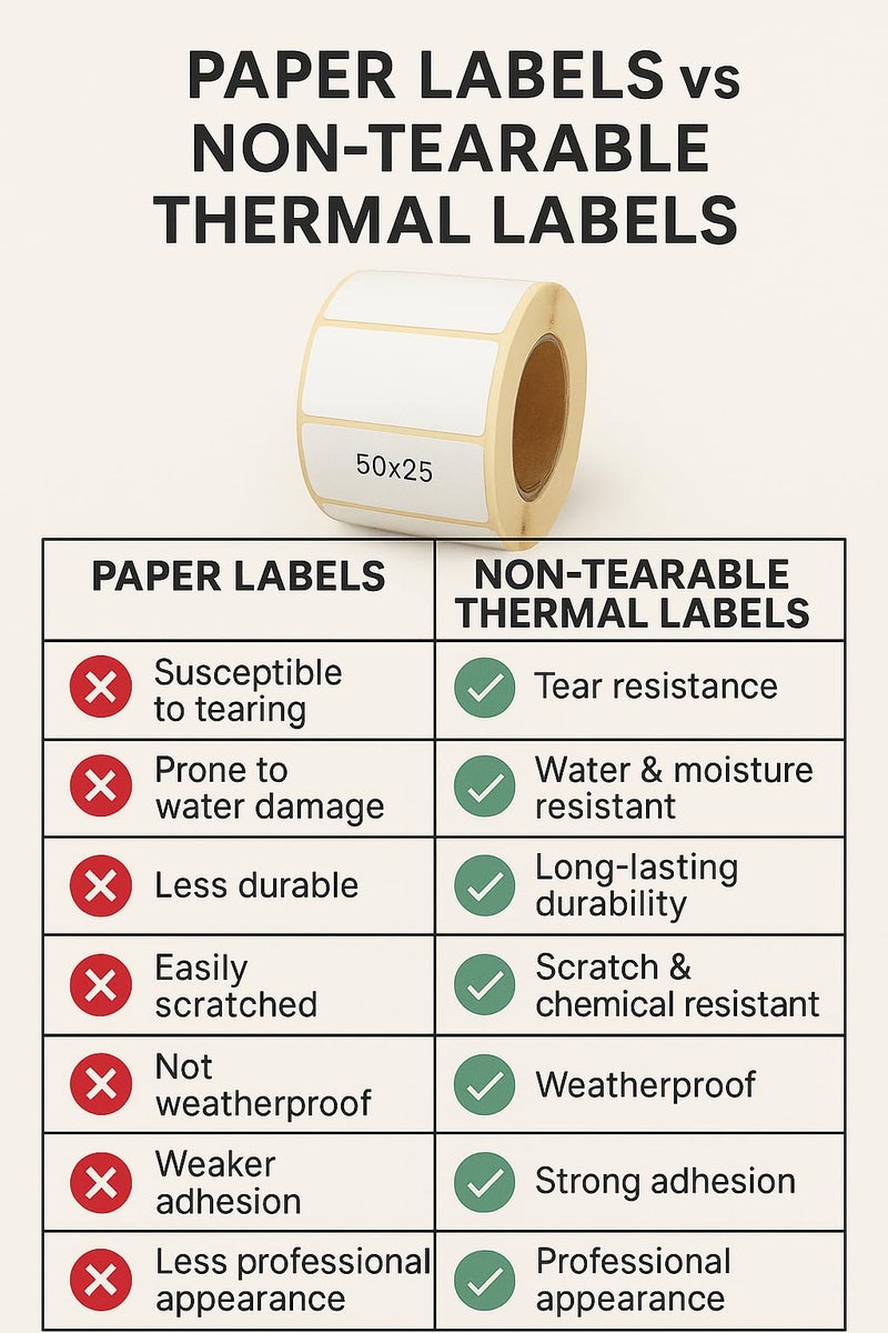 Shreyans Direct Thermal Labels (Pack of 10, 38mm x 38mm - 250 Labels/Roll) - Non Tearable, Scratch Free, Water Proof & Non Fade Stickers with Permanent Marking - Image 2